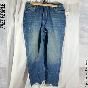 WE THE FREE MAGGIE PAINT SPLATTER JEANS BLUE NWT SIZE 30